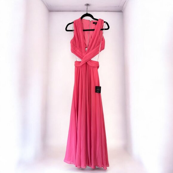 Lulus Vivid Imagination Neon Pink Cutout Maxi Dress Size Small - Picture 5 of 9